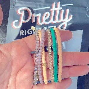 Rachel Lynn by Corri Lynn 6 bracelets- 3 crystal, 3 vinyl